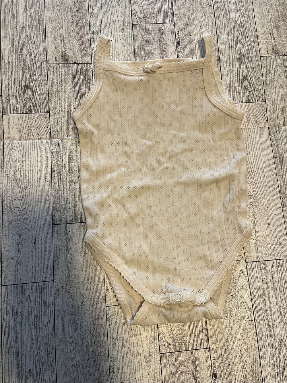 Jamie Kay 100% Organic Cotton Cream Knit Tank Bodysuit size 3-6 Months